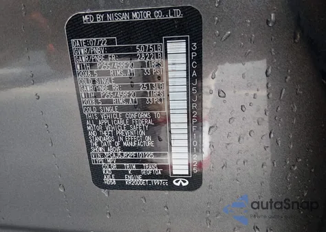 2023 Infiniti Qx55 Luxe Awd z USA, uszkodzony, nr VIN 3PCAJ5JR2PF101225